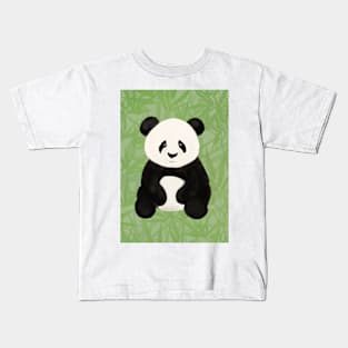 Panda Bear with a Green Bamboo Background Kids T-Shirt